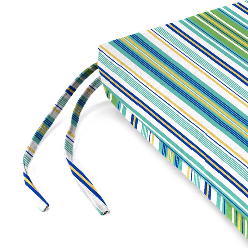 Jordan Manufacturing Multicolored Stripe Polyester Seat Cushion 2 in. H X 17 in. W X 19 in. L, Pack of 5