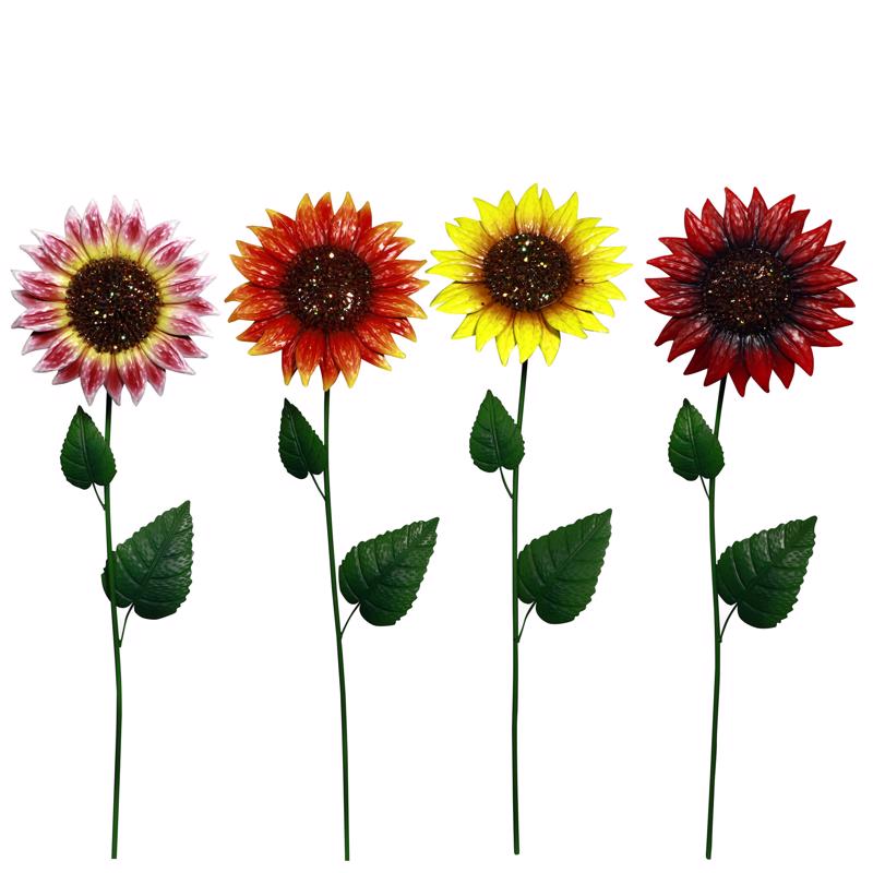 Alpine Assorted Metal 34 in. H Sunflower Outdoor Garden Stake, Pack of 12