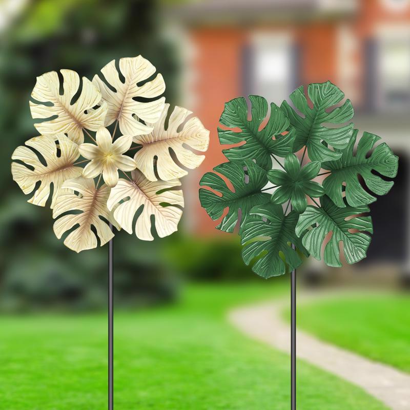 Exhart Assorted Metal 12 in. H Monstera Outdoor Garden Stake, Pack of 12