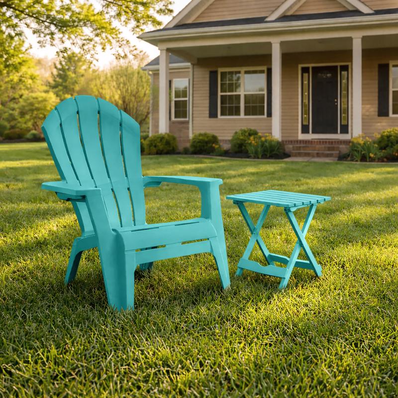Adams Quik Fold Seaglass Rectangular Resin Folding Side Table