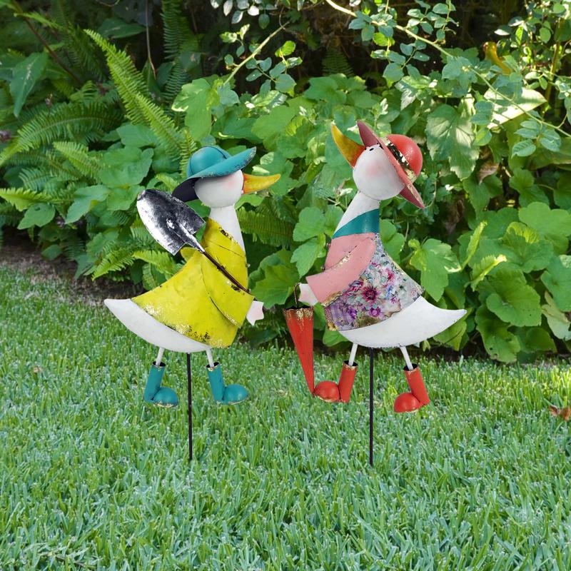 Alpine Assorted Metal 21 in. H X 11 in. L X 6 in. W Duck Outdoor Garden Stake, Pack of 6