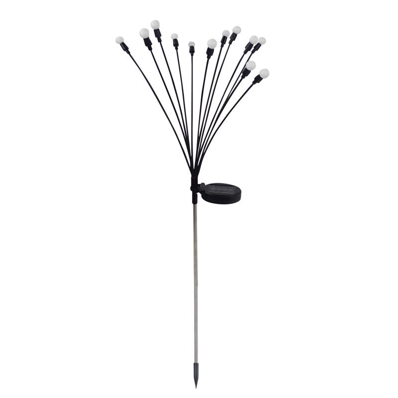Alpine Black/Silver Metal/Plastic 27 in. H Firefly Solar Garden Stake, Pack of 20