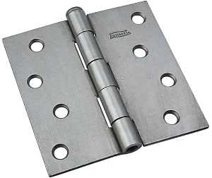 National Hardware N139-998 Broad Hinge, 4 in W Frame Leaf, 0.11 in Thick Frame Leaf, Steel, Steel, Loose, Removable Pin