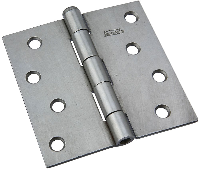 National Hardware N139-998 Broad Hinge, 4 in W Frame Leaf, 0.11 in Thick Frame Leaf, Steel, Steel, Loose, Removable Pin