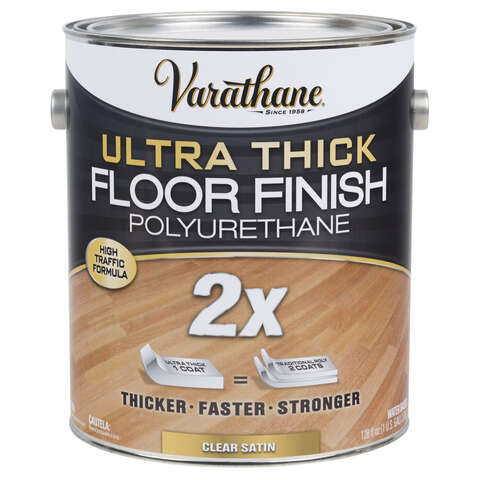 Varathane Transparent Satin Clear Water-Based Acrylic Urethane Floor Finish 1 gal, Pack of 2