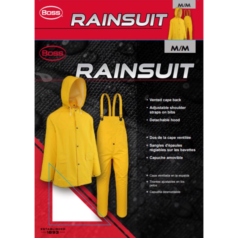 Boss Yellow PVC/Polyester Rain Suit M