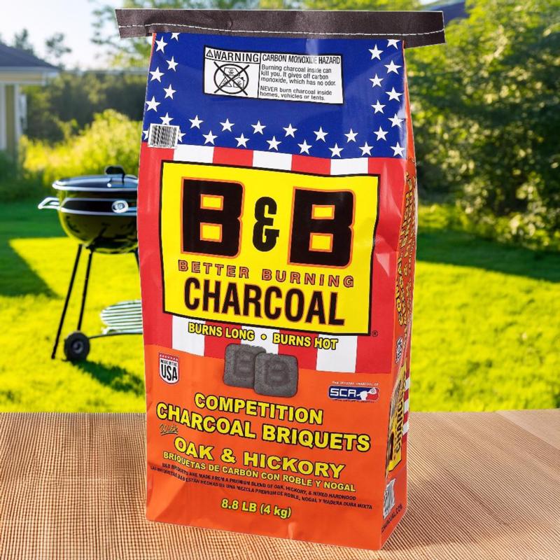 B&B Charcoal All Natural Hickory and Oak Charcoal Briquettes 8.8 lb