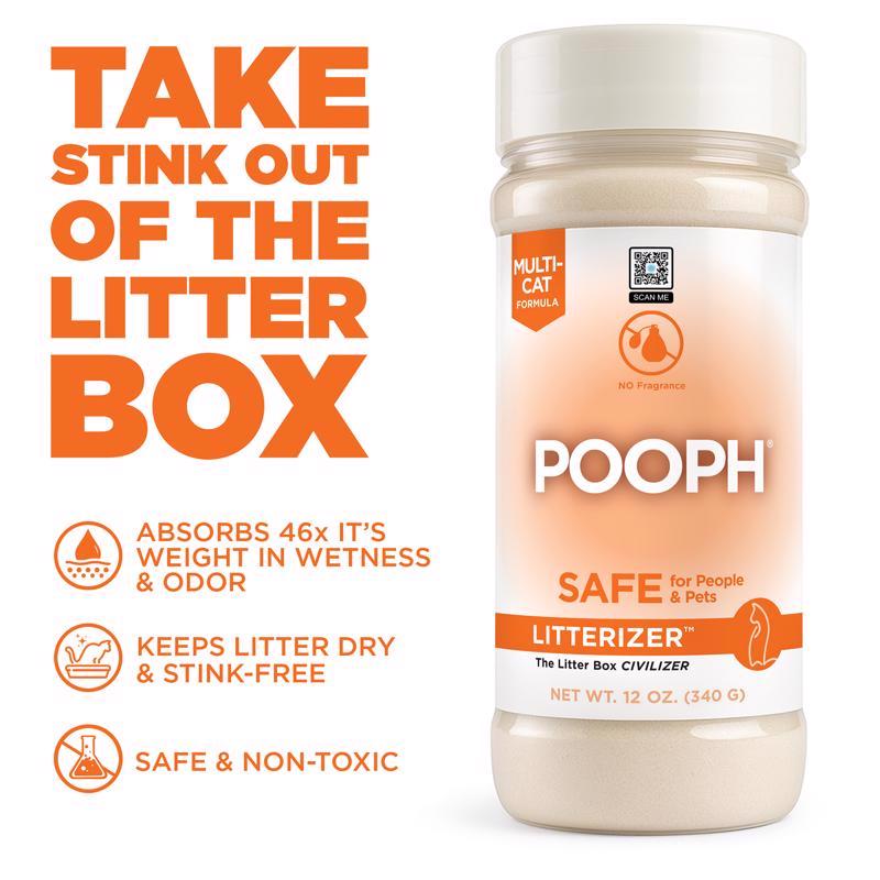Pooph Cat Powder Kitty Litter Odor Eliminator 12 oz