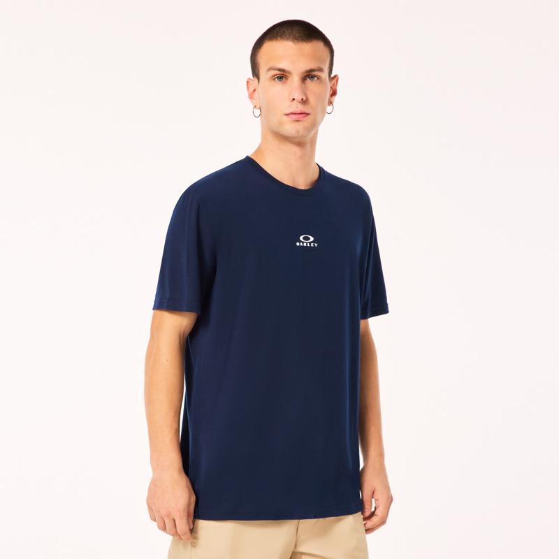 Oakley Bark New XXL Short Sleeve Men's Crew Neck Navy Tee Shirt