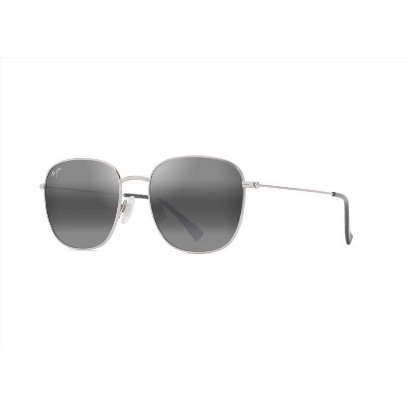 Maui Jim Olali AF Unisex Shiny Silver w/Black Frame Neutral Grey Lens Polarized Sunglasses