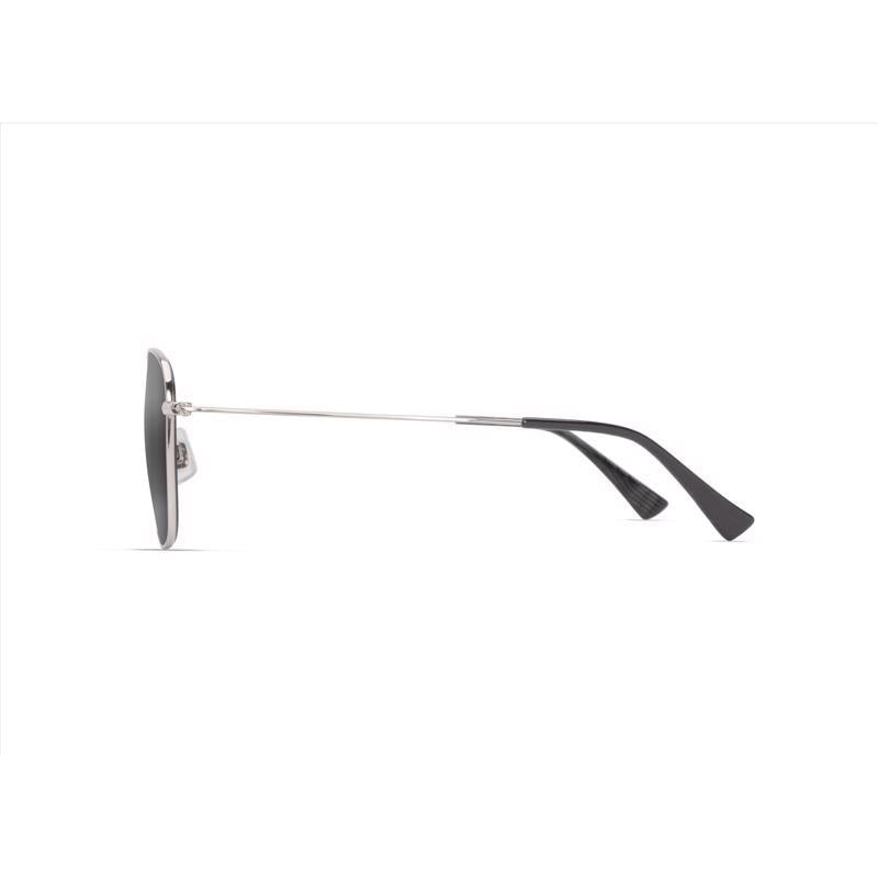 Maui Jim Olali AF Unisex Shiny Silver w/Black Frame Neutral Grey Lens Polarized Sunglasses