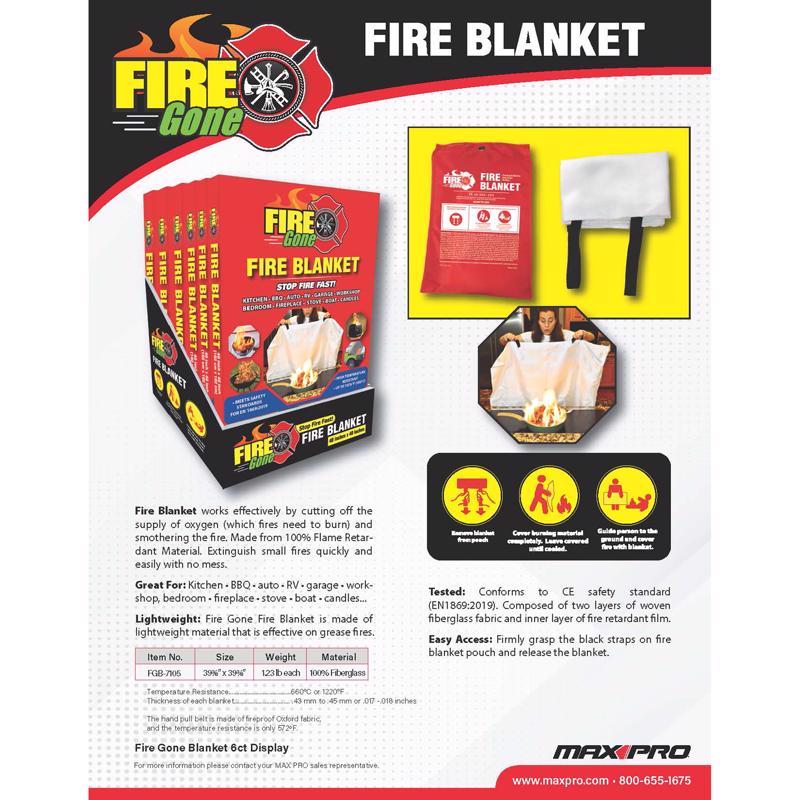 Fire Gone Fire Blanket For Household, Pack of 12