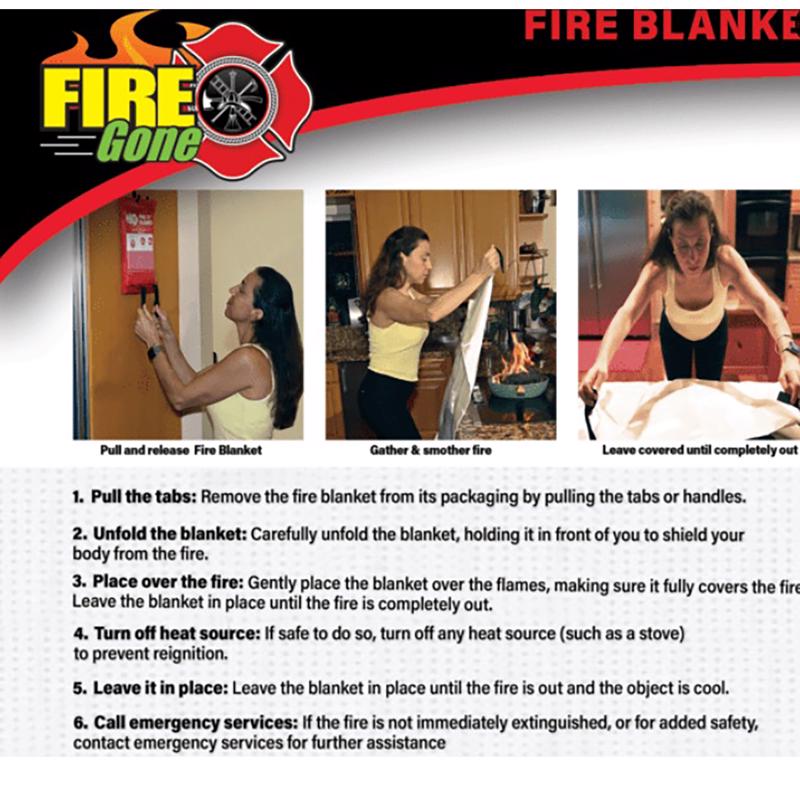 Fire Gone Fire Blanket For Household, Pack of 12