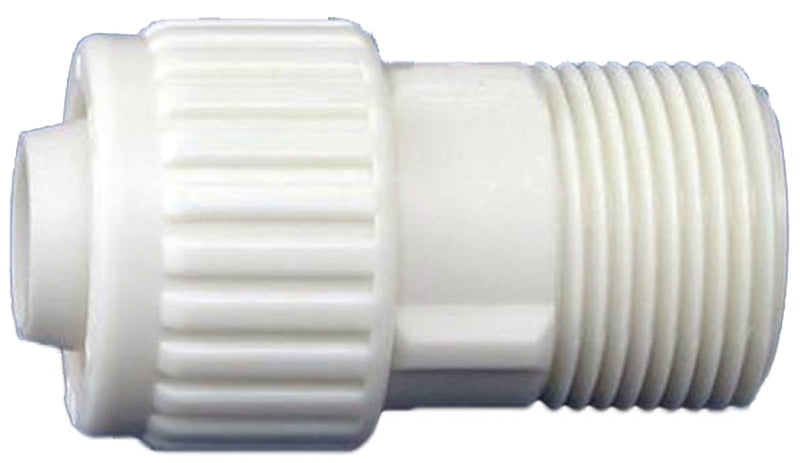 Flair-It 16872 Tube to Pipe Adapter, 3/4 in, PEX x MPT, Polyoxymethylene, White, 1/PK