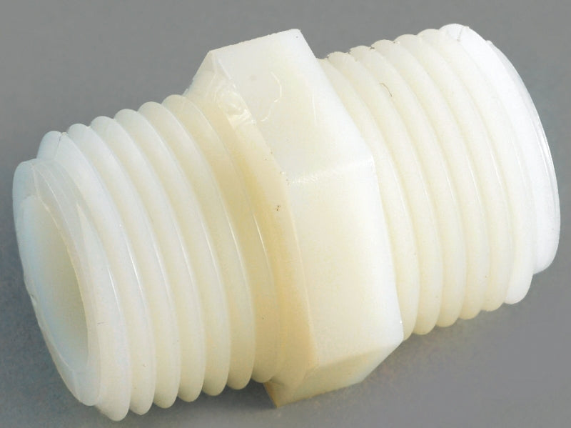 Anderson Metals 53622-06 Pipe Nipple, 3/8 in, MPT, Nylon, 150 psi Pressure, 1 in L