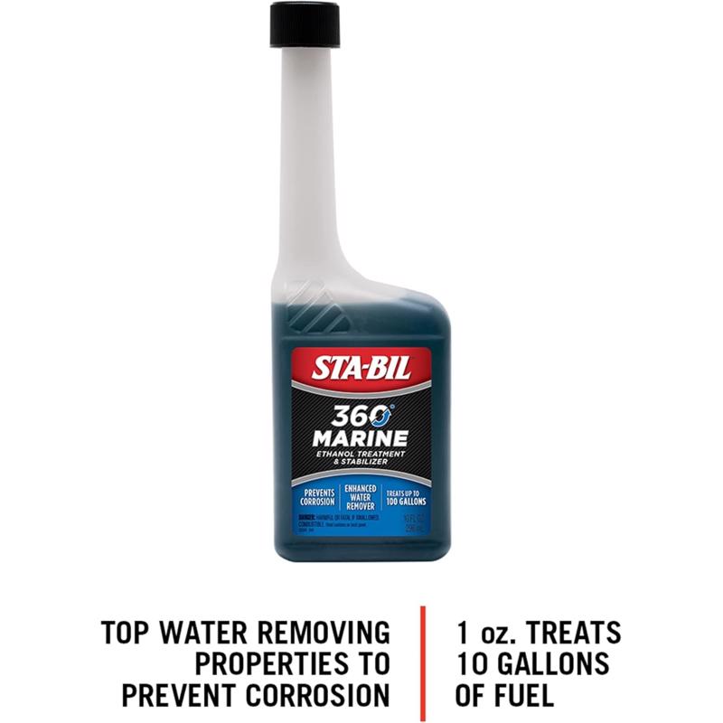 STA-BIL 360 Marine Gasoline Ethanol Treatment and Fuel Stabilizer 10 oz, Pack of 12