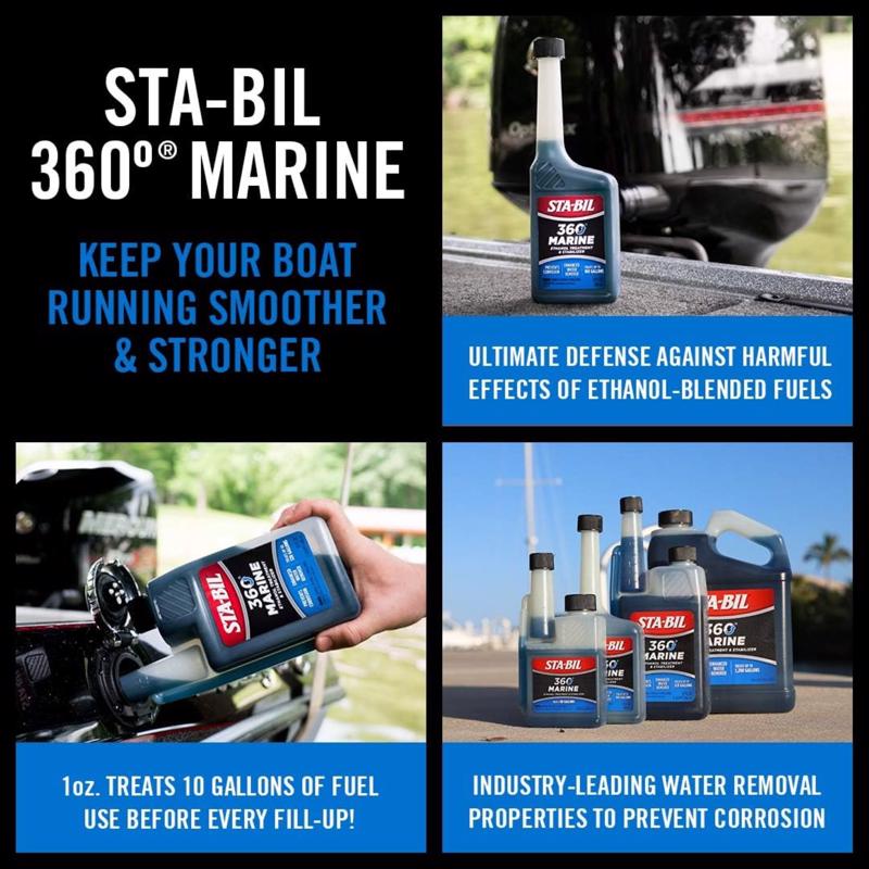 STA-BIL Marine Gasoline Fuel injector/Carburetor Cleaner 8 oz, Pack of 6