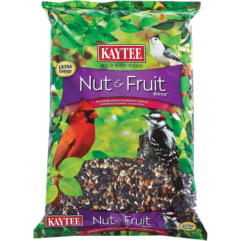 Kaytee Nut & Fruit Blend Songbird Nut & Fruit Wild Bird Food 5 lb, Pack of 6