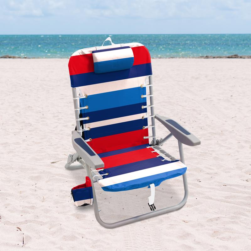 Rio Brands 4-Position Assorted Beach Backpack Chair, Pack of 4