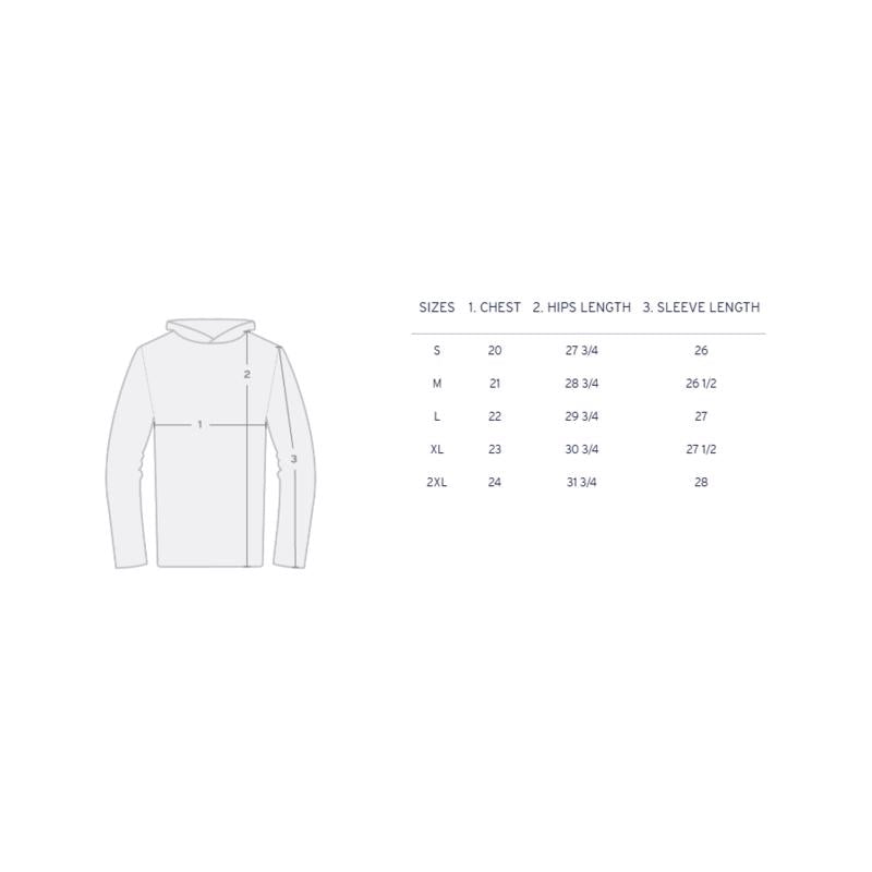 Costa M Long Sleeve Men's Hooded Arctic Blue Technical Hood Tee Shirt