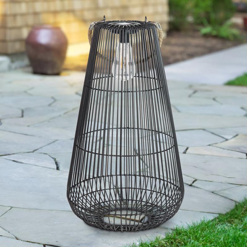 Exhart Black Plastic 21.5 in. H Lantern