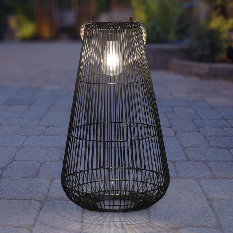 Exhart Black Plastic 21.5 in. H Lantern