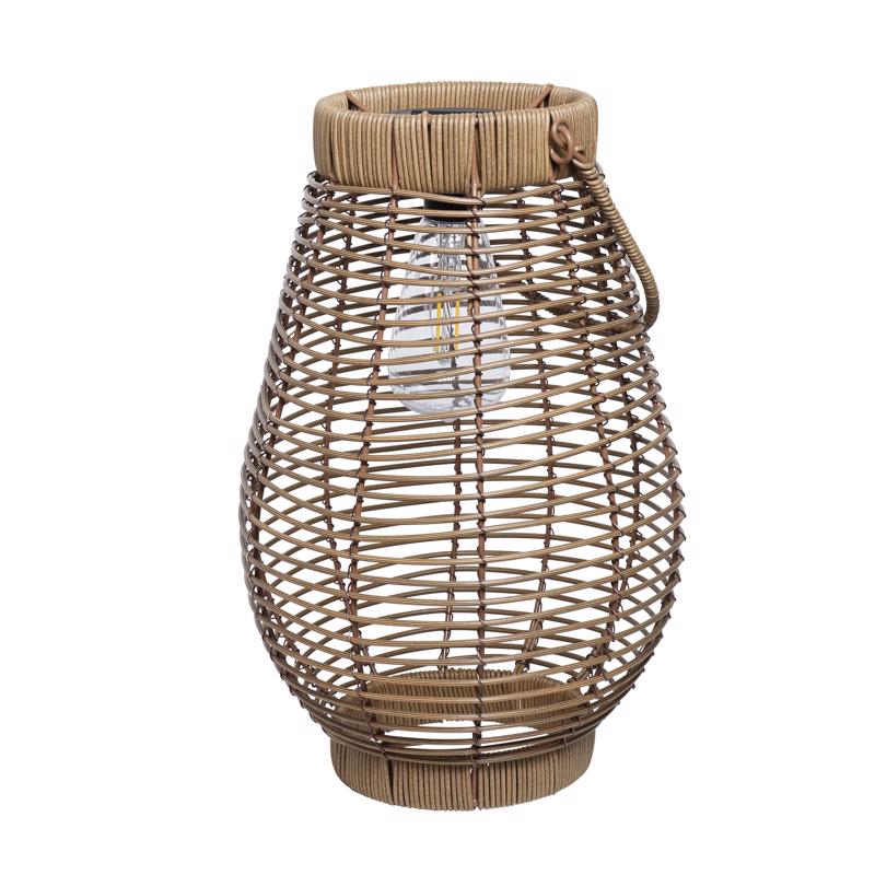 Exhart Tan Plastic 9.5 in. H Lantern
