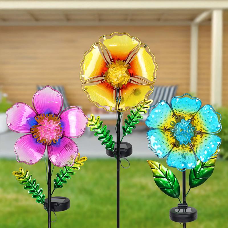 Exhart Multicolored Glass/Metal 33 in. H Pansy Flowers Yard Stake, Pack of 12