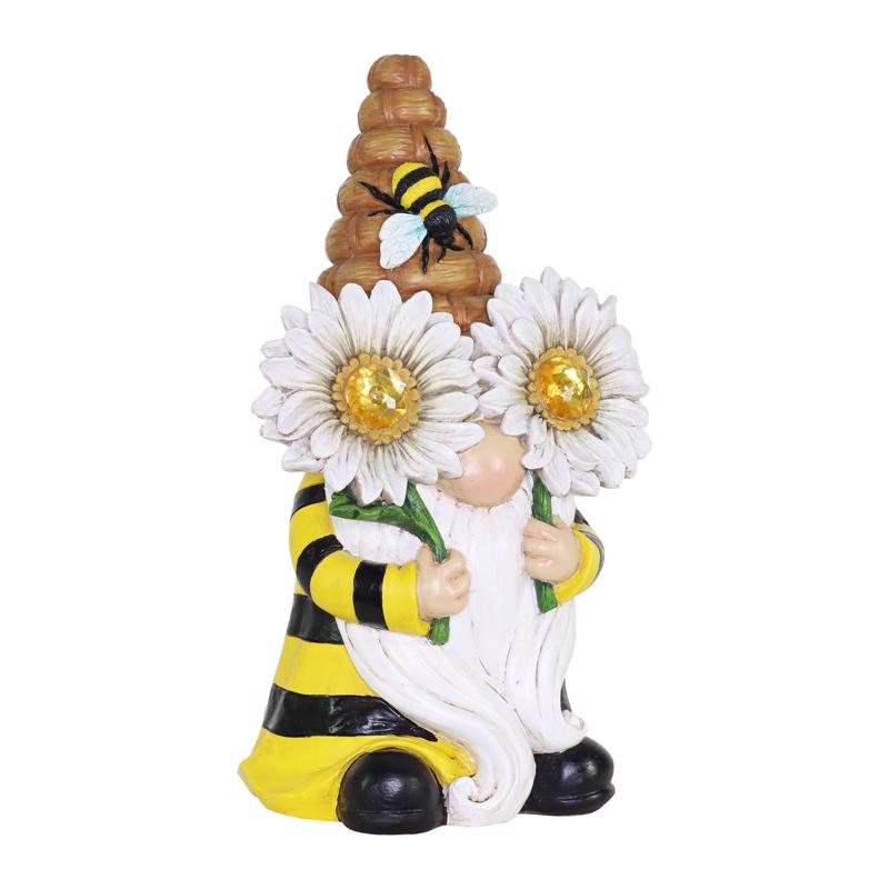 Exhart Assorted Resin 11 in. H Beekeeper Gnome Solar Statue, Pack of 3