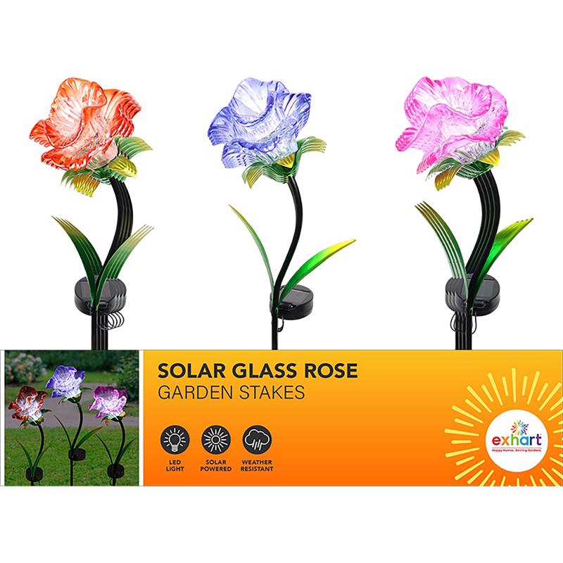Exhart Assorted Plastic 37.4 in. H Solar Garden Stake, Pack of 12