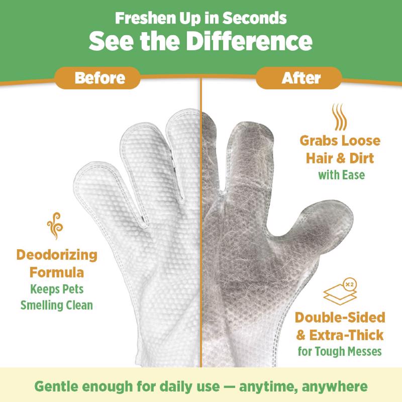 Wondurdog White Unscented All Pets Glove Wipes 8.2 oz 6 pk