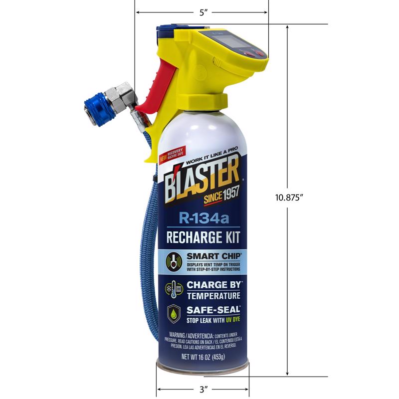 Blaster RFID R134a Refrigerant Recharge Kit 16 oz, Pack of 6