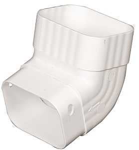 Amerimax M0627 Downspout Elbow, A-Style, Vinyl, White