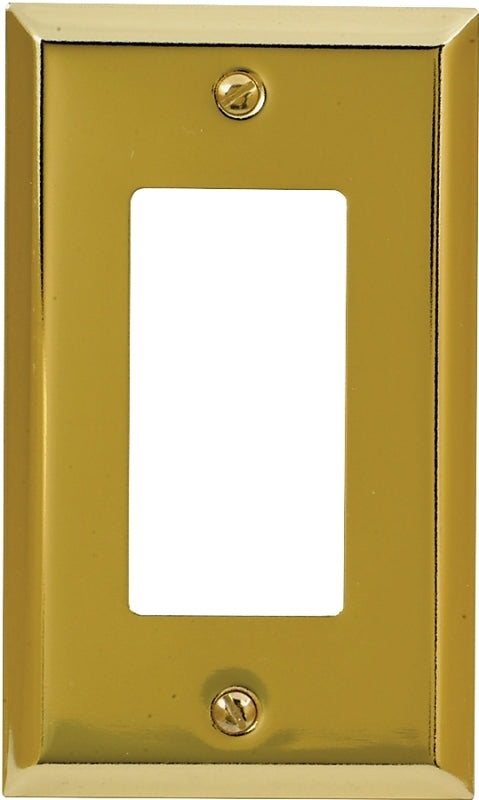 Amerelle 163RBR Wallplate, Traditional, 4-15/16 in L, 2-7/8 in W, 1-Gang, Steel, Polished Brass