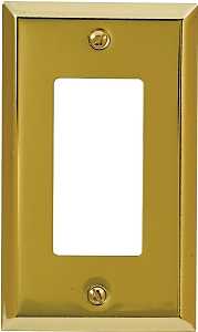Amerelle 163RBR Wallplate, Traditional, 4-15/16 in L, 2-7/8 in W, 1-Gang, Steel, Polished Brass