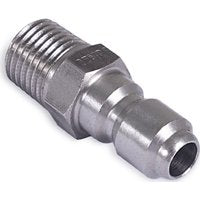 Mi-T-M AW-0017-0002 Adapter, 1/4 x 1/4 in Connection, Quick-Connect Plug x MNPT, Stainless Steel
