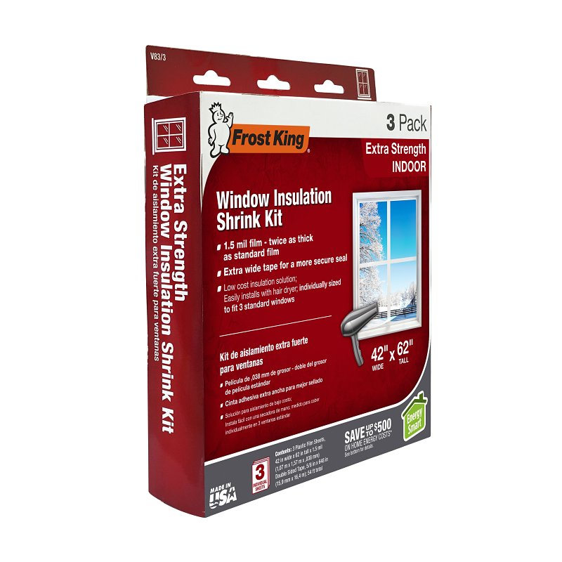 Frost King V83/3 Insulation Kit, 42 in W, 1.5 mil Thick, 62 in L