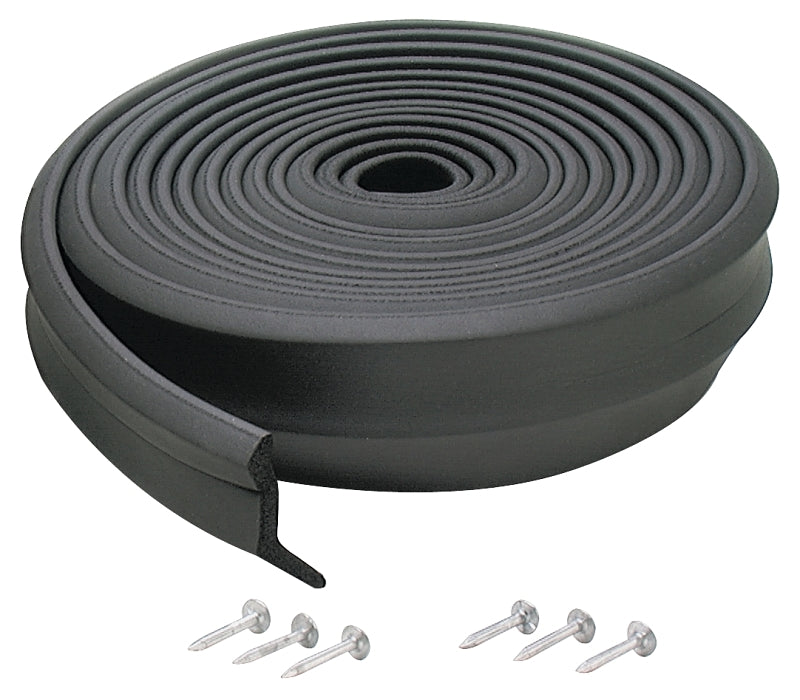M-D 03749 Bottom Garage Door Sealer, 2 in W, 1 in Thick, 16 ft L, EPDM, Black