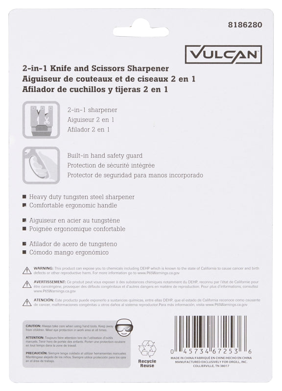 Vulcan 30090 Knife and Scissors Sharpener, Polypropylene Handle