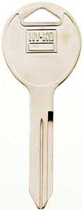 Hy-Ko 11010Y159 Key Blank, Solid Brass, Nickel, For: Chrysler Vehicle Locks, Pack of 10