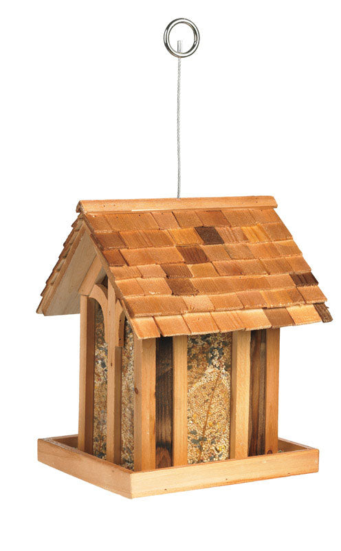 Perky-Pet Wild Bird 3.5 lb Wood Mountain Chapel Bird Feeder 1 ports, Pack of 2