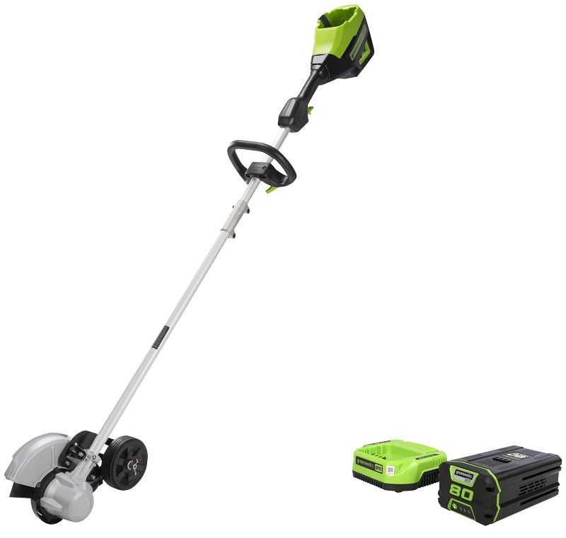 Greenworks 2701602 Brushless Edger, Battery Included, 2 Ah, 8 in Blade, Ergonomic Handle