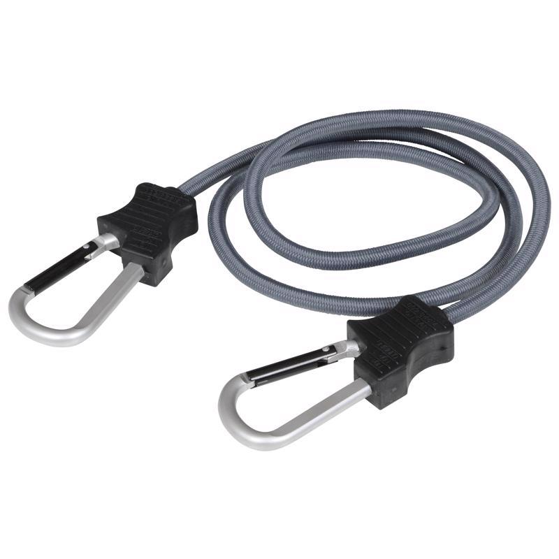 Keeper Black Carabiner Style Bungee Cord 48 in. L X 0.315 in. 1 pk