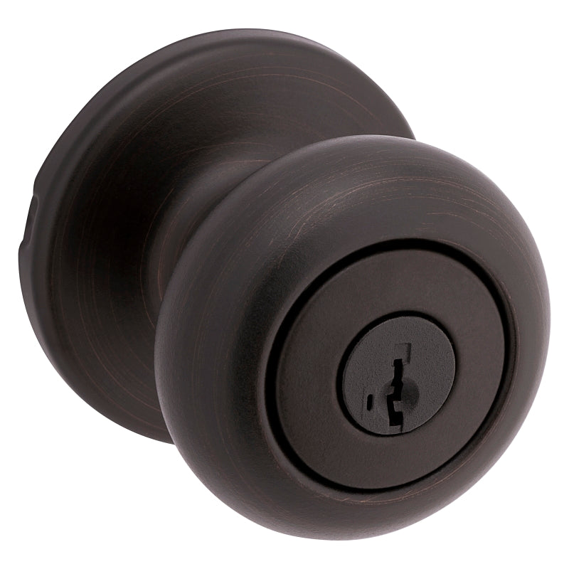 Kwikset Cove Series 400CV-11P-SMT-6AL-RCS Entry Knob, Venetian Bronze, Zinc, KW1 Keyway, Re-Key Technology: Smartkey