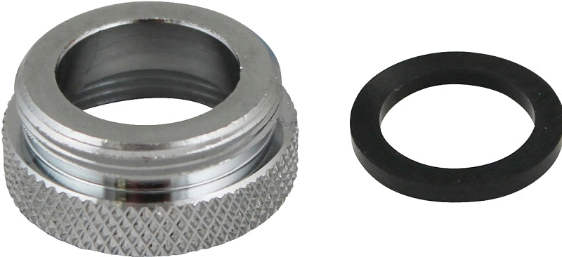 Plumb Pak PP800-61LF Faucet Aerator Adapter, 3/4 x 55/64 in, Female x Male, Chrome-Plated