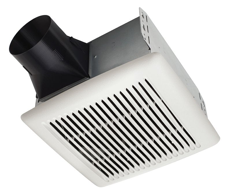 Broan Flex AE110S Humidity Sensing Ventilation Fan, 9-1/4 in L, 10 in W, 0.3 A, 120 V, 110 cfm Air, White