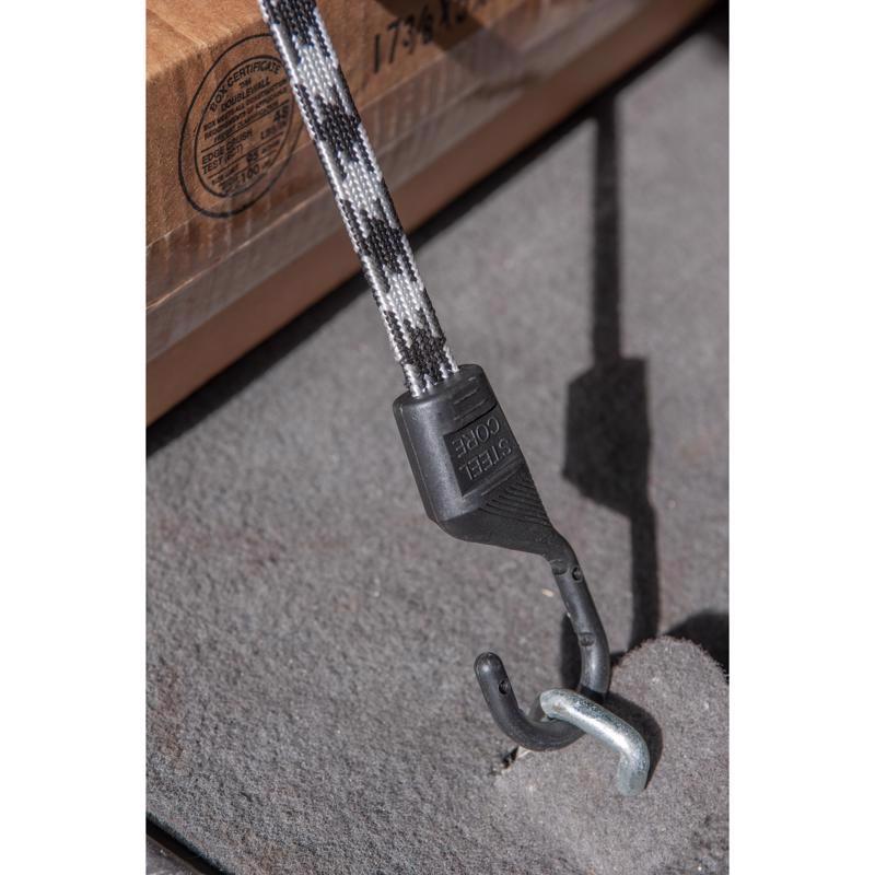 Keeper Black/White Flat Bungee Cord 24 in. L X 0.14 in. 1 pk