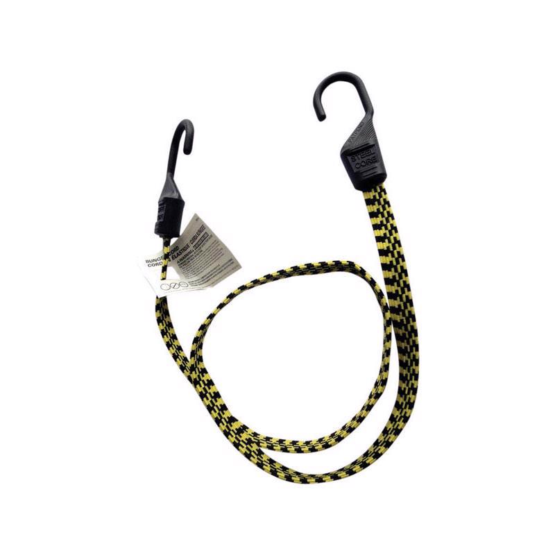 Keeper Black/Yellow Flat Bungee Cord 48 in. L X 0.14 in. 1 pk