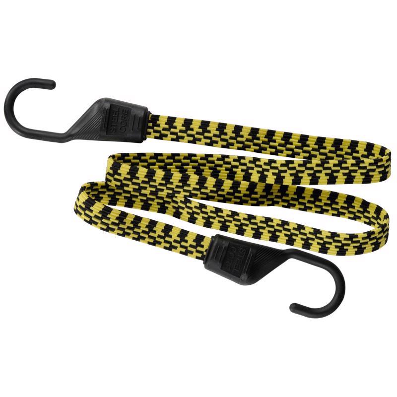 Keeper Black/Yellow Flat Bungee Cord 48 in. L X 0.14 in. 1 pk