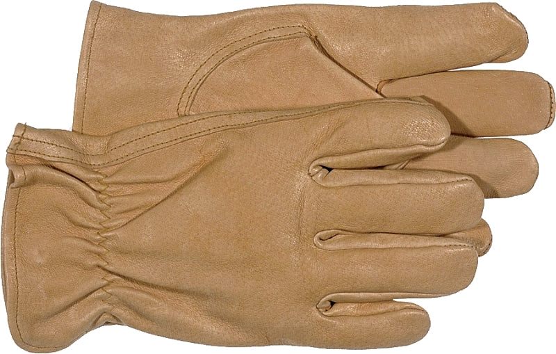 Boss B83071-XL Gloves, Men's, XL, 8-3/8 to 8-3/4 in L, Keystone Thumb, Elastic Cuff, Pigskin Leather, White